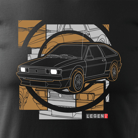 VW Scirocco pánské tričko s motivem auta černé REGULAR