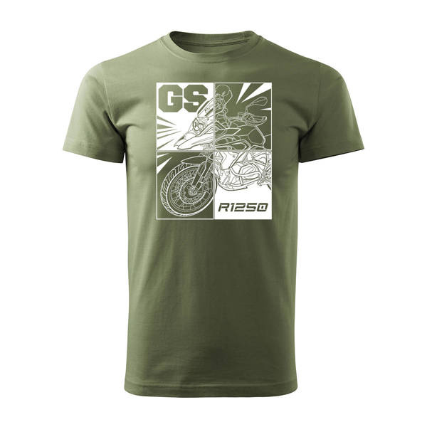 BMW GS 1250 ADVENTURE pánské khaki tričko REGULAR motorka motorka
