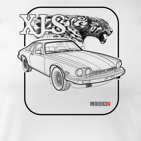 Pánské tričko jaguar xjs collector car bílé REGULAR