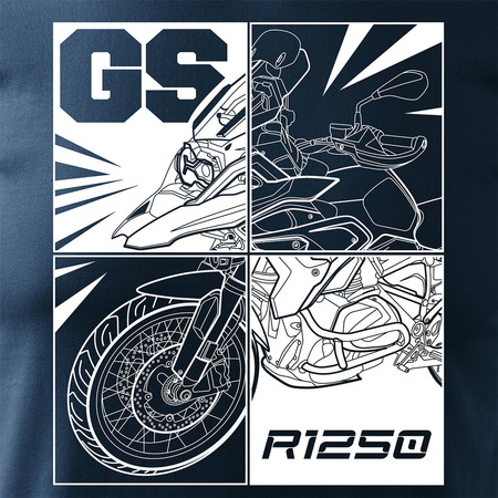 Tričko s motorkou BMW GS 1250 ADVENTURE pánské tmavě modré REGULAR