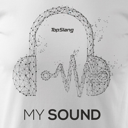 Tričko se sluchátky pro DJ My Sound pánské bílé REGULAR