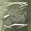 Kawasaki Versys 650 KLE 650 pánské khaki tričko na motorku motocykl