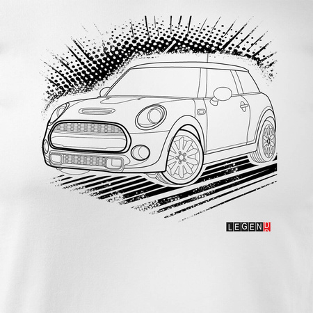 Mini Morris Mini Cooper sběratelské tričko pánské bílé REGULAR