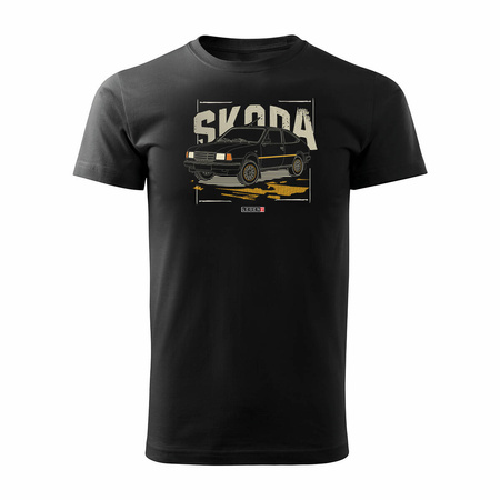 Pánské tričko Škoda 120 125 130 PRL legends car černé REGULAR