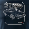Pánské sběratelské tričko s motivem vozu jaguar xjs tmavě modré REGULAR