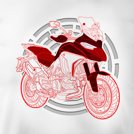 Ducati Multistrada 1200 950 pánské tričko na motorku bílé REGULAR