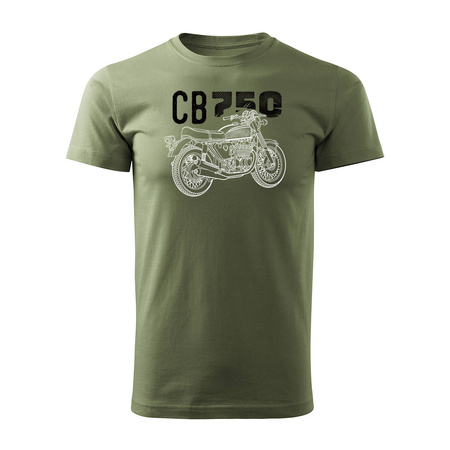 Honda CB 750 khaki pánské tričko REGULAR na motorku