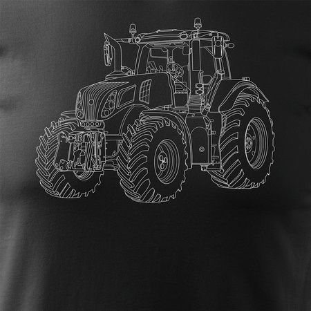 New Holland pánské tričko s traktorem černé REGULAR