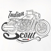 Indian Scout Bobber pánské tričko na motorce bílé REGULAR