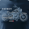 HARLEY FATBOY pánské námořnicky modré tričko REGULAR na motorce