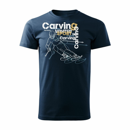 Pánské lyžařské tričko Carving pro lyžaře tmavě modré REGULAR