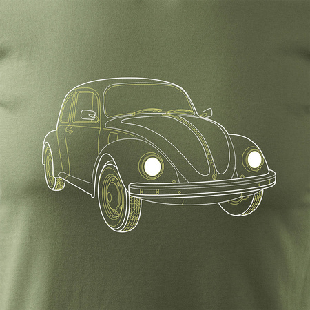 VW Beatle hrbáč auto tričko pánské khaki REGULAR