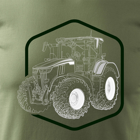John Deere traktor tričko farmářské tričko pánské khaki REGULAR