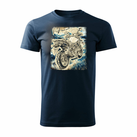 Suzuki V-strom Vstrom DL 650 XT pánské tmavě modré tričko na motorku REGULAR
