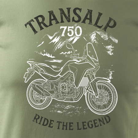 Honda Transalp 750 khaki pánské tričko na motorku motorka