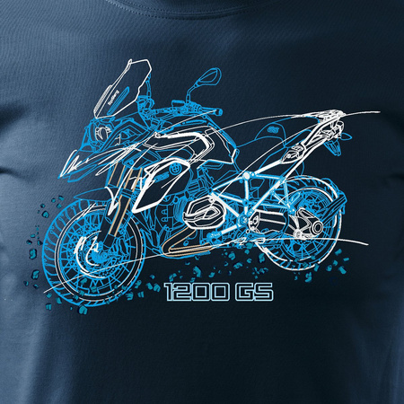 Tričko s motorkou BMW GS 1200 pánské tmavě modré REGULAR