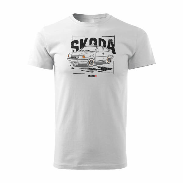 Tričko s autem Škoda 120 125 130 PRL legends pánské bílé REGULAR