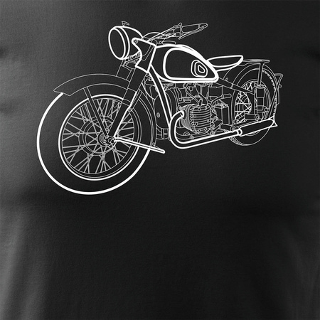 M72 Dnepr Ural pánské tričko na motorku černé REGULAR