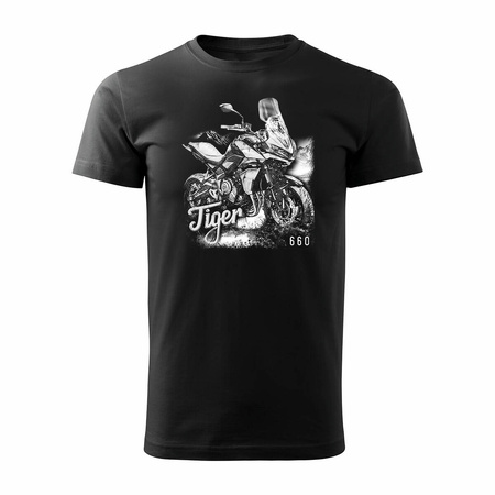 Triumph Tiger 660 pánské tričko na motorku černé REGULAR