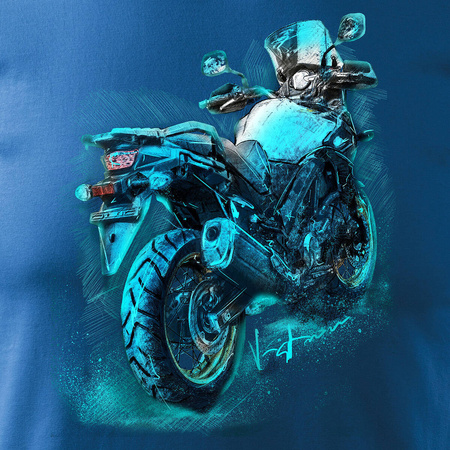 Suzuki V-strom Vstrom DL 650 XT pánské tričko na motorku modré REGULAR