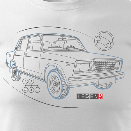 Tričko s nápisem Lada Lada auto PRL legend 2107 pánské bílé REGULAR