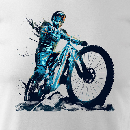 MTB Tričko pro sjezd na horském kole pánské bílé REGULAR