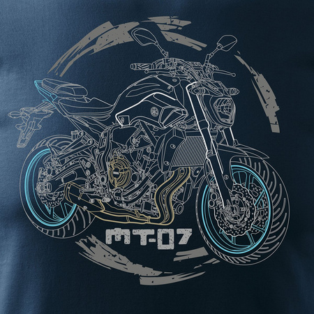 Výprodej - Yamaha MT-07 pánské tmavě modré tričko REGULAR motorka motorka