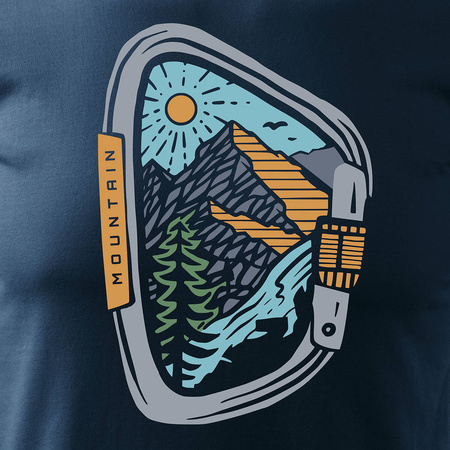 Pánské tmavě modré trekingové tričko s karabinou REGULAR