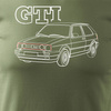 VW Golf 2 II pánské khaki tričko s motivem auta REGULAR