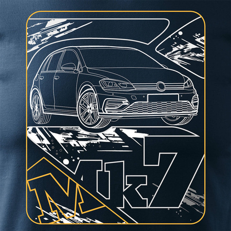 VW Golf 7 VII pánské tmavě modré tričko REGULAR s motivem auta