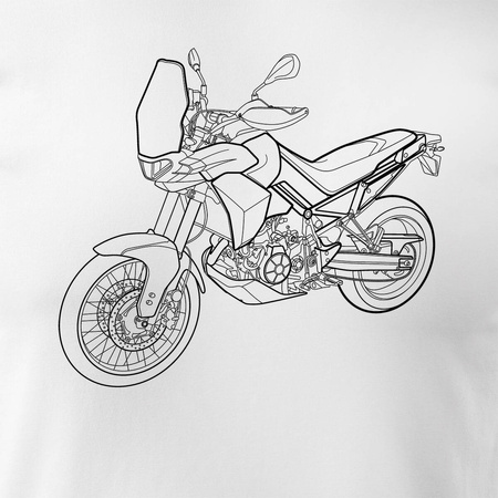 Aprilla Tuareg 660 pánské tričko na motorku bílá