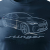 Pánské tmavě modré tričko s motivem auta Kia Stinger REGULAR