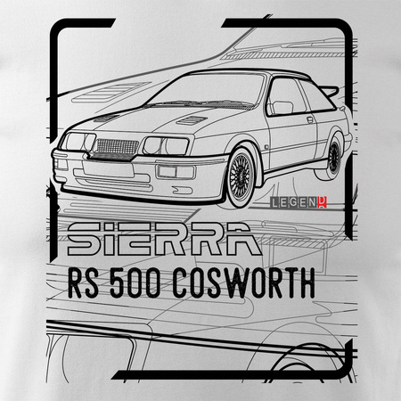Ford Sierra RS 500 cosworth pánské automobilové tričko bílé