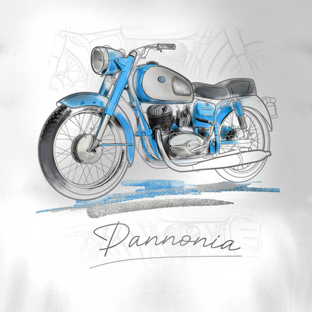 Pannonia tričko s motorkou pánské bílé REGULAR