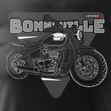 Triumph Bonneville pánské tričko na motorku černé REGULAR