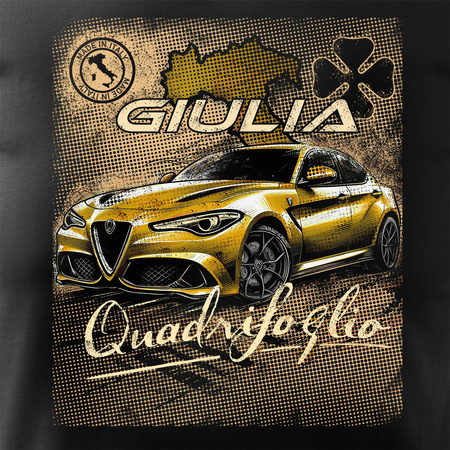 Alfa Romeo Giulia Quadrifoglio pánské tričko černé REGULAR