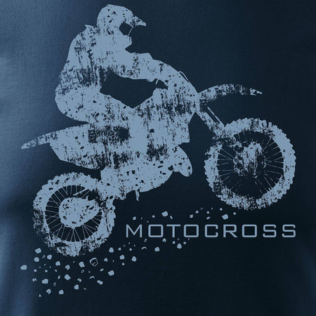 Pánské motokrosové tričko tmavě modré REGULAR