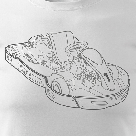 Pánské tričko s motokárou bílé REGULAR