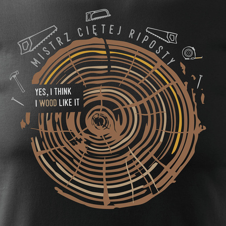 Tričko pro tesaře tesař pro dřevorubce pánské černé REGULAR