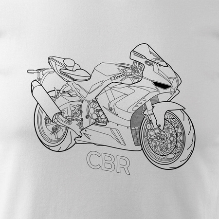 Honda CBR 1000 600 pánské tričko na motorku bílé REGULAR