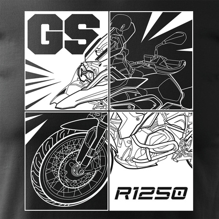 Prodej - BMW GS 1250 ADVENTURE pánské tričko na motorku černé REGULAR