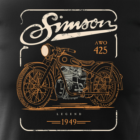 Simson AWO 425 Legend pánské tričko na motorku černé REGULAR