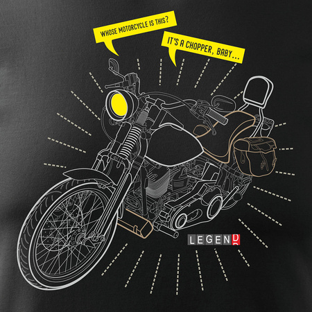 Harley Chopper pánské tričko s motorkou černé REGULAR