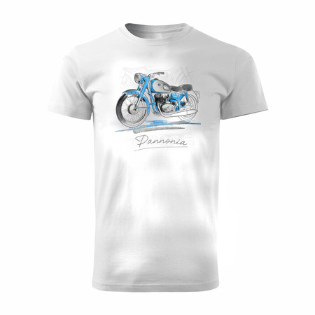 Pannonia tričko s motorkou pánské bílé REGULAR