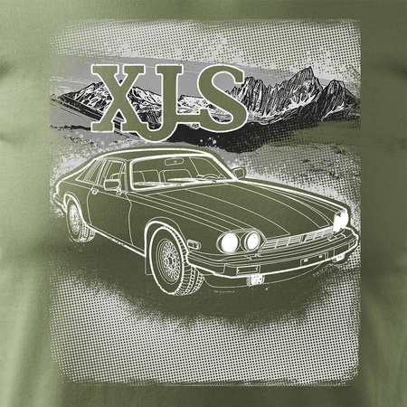 Pánské sběratelské tričko jaguar xjs car khaki REGULARR