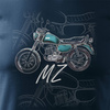 MZ ETZ 150 pánské námořnicky modré tričko REGULAR na motorku