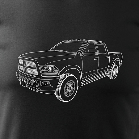Pánské tričko Dodge Raam car černé REGULAR