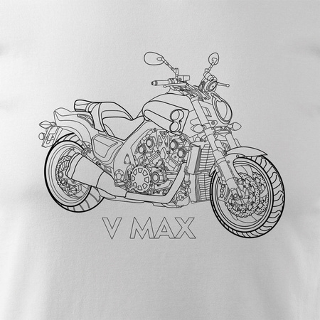 Yamaha V MAX VMAX pánské tričko na motorku bílé REGULAR