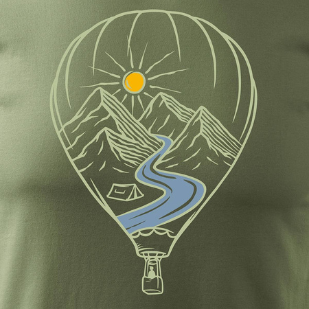 Pánské khaki tričko REGULAR balloon mountain trekking