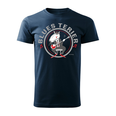 Blues Terrier pánské tmavě modré tričko REGULAR